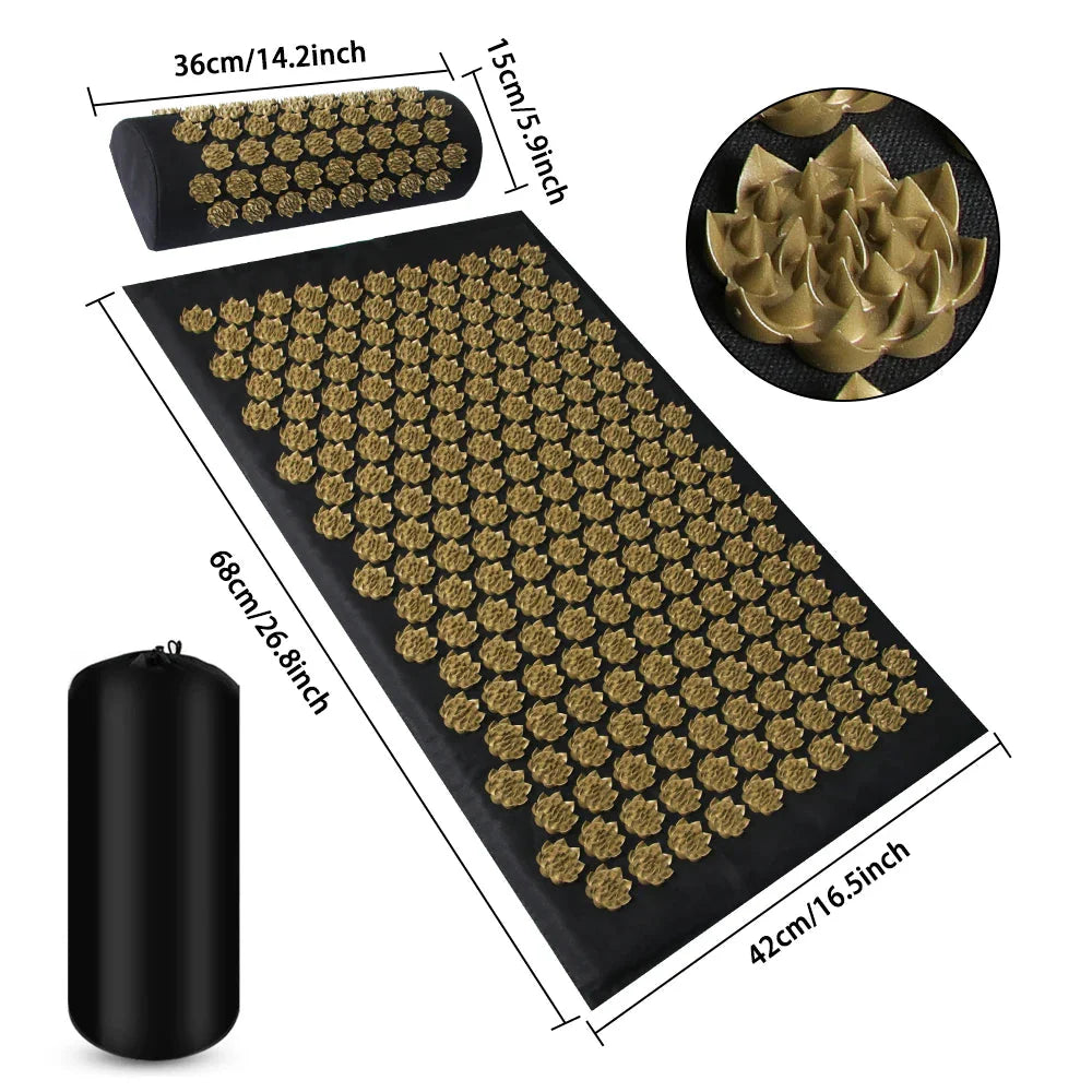Acupressure Yoga Mat Kuznetsov Applicator Cushion with Spikes